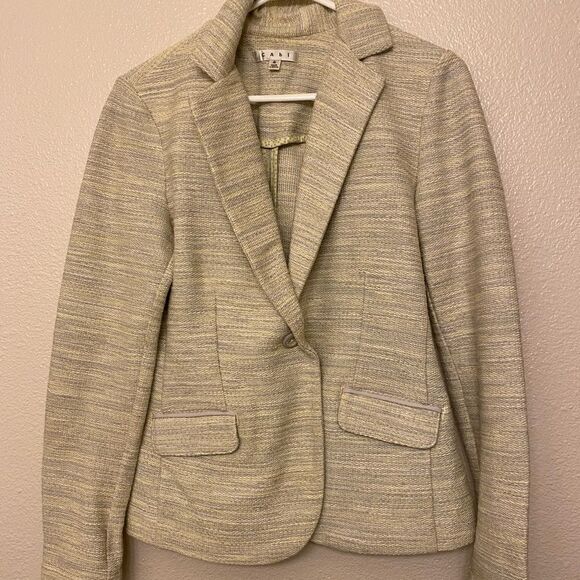Cabi Lemon Zest cream Blazer one button tweed suit jacket -4 - Picture 2 of 10